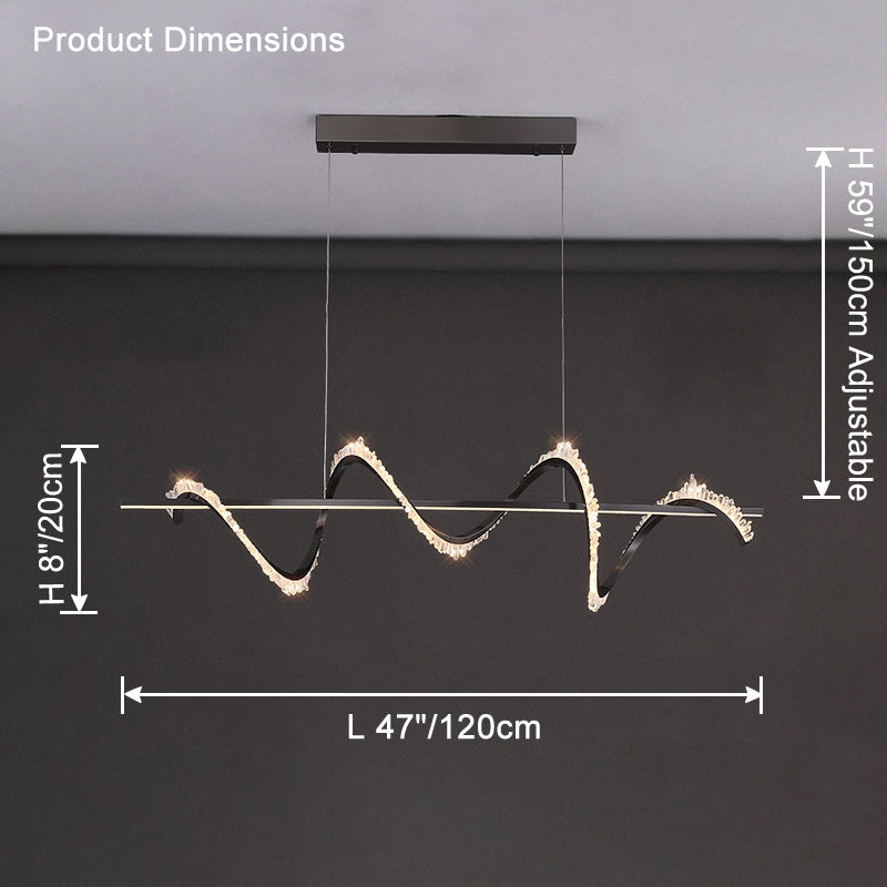 WOMO Swirl Kristall Linearkronleuchter – WM2713