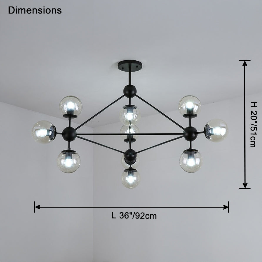 WOMO Sputnik Kronleuchter Wohnzimmer Modern Glas-WM2704