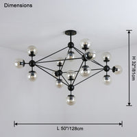 WOMO Sputnik Kronleuchter Wohnzimmer Modern Glas-WM2704