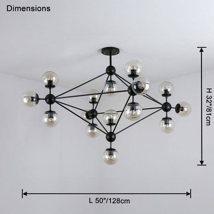 WOMO Sputnik Kronleuchter Wohnzimmer Modern Glas-WM2704
