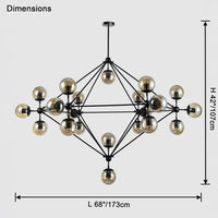 WOMO Sputnik Kronleuchter Wohnzimmer Modern Glas-WM2704