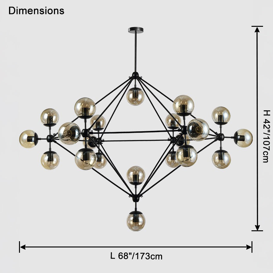 WOMO Sputnik Kronleuchter Wohnzimmer Modern Glas-WM2704