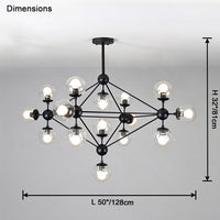 WOMO Sputnik Kronleuchter Wohnzimmer Modern Glas-WM2704