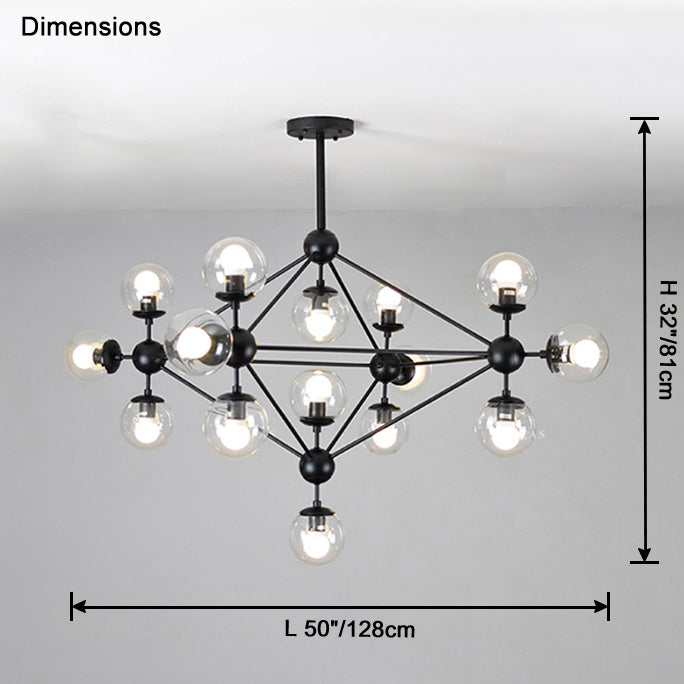 WOMO Sputnik Kronleuchter Wohnzimmer Modern Glas-WM2704