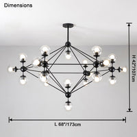 WOMO Sputnik Kronleuchter Wohnzimmer Modern Glas-WM2704