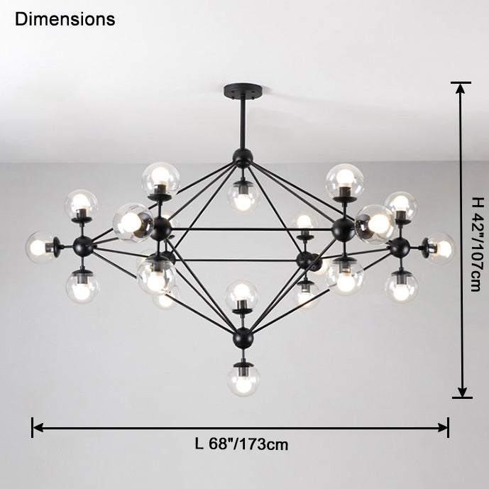 WOMO Sputnik Kronleuchter Wohnzimmer Modern Glas-WM2704