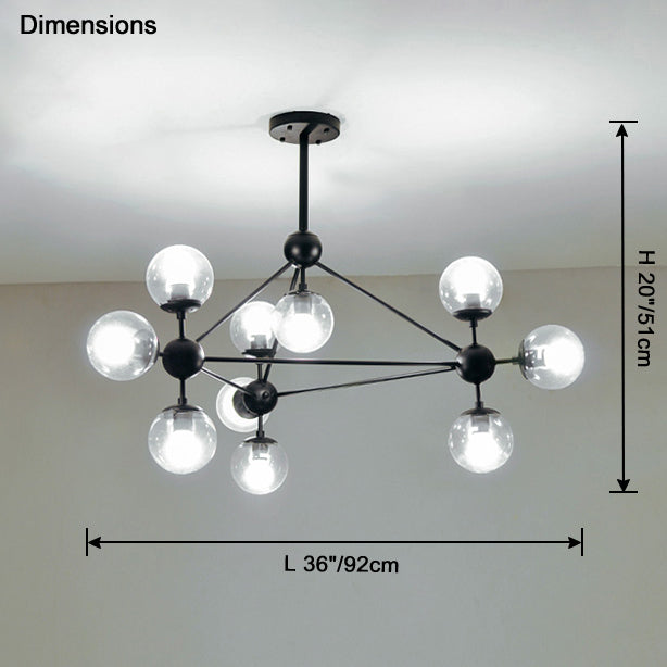 WOMO Sputnik Kronleuchter Wohnzimmer Modern Glas-WM2704
