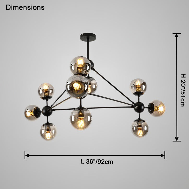 WOMO Sputnik Kronleuchter Wohnzimmer Modern Glas-WM2704