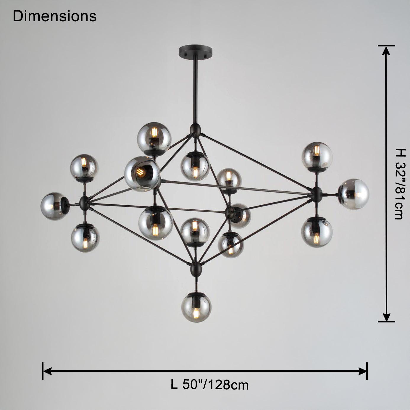 WOMO Sputnik Kronleuchter Wohnzimmer Modern Glas-WM2704