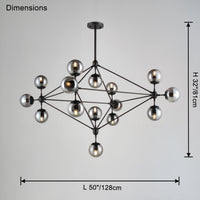 WOMO Sputnik Kronleuchter Wohnzimmer Modern Glas-WM2704