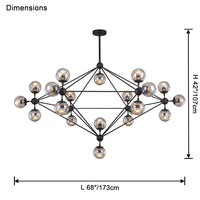 WOMO Sputnik Kronleuchter Wohnzimmer Modern Glas-WM2704