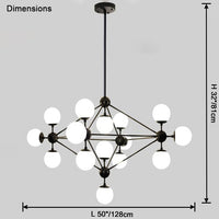 WOMO Sputnik Kronleuchter Wohnzimmer Modern Glas-WM2704