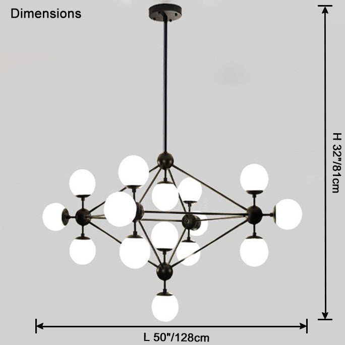 WOMO Sputnik Kronleuchter Wohnzimmer Modern Glas-WM2704