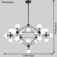 WOMO Sputnik Kronleuchter Wohnzimmer Modern Glas-WM2704