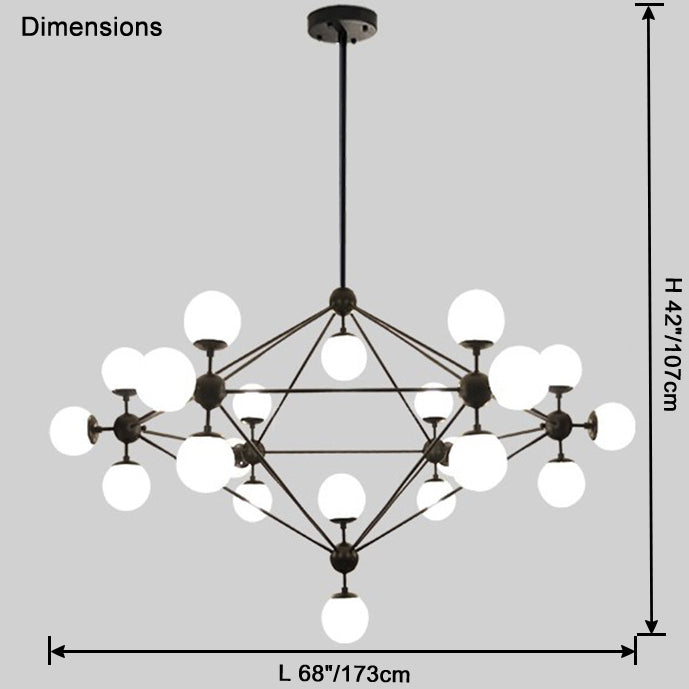 WOMO Sputnik Kronleuchter Wohnzimmer Modern Glas-WM2704