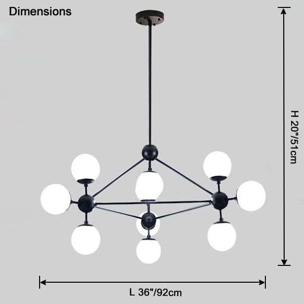 WOMO Sputnik Kronleuchter Wohnzimmer Modern Glas-WM2704