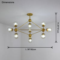 WOMO Sputnik Kronleuchter Wohnzimmer Modern Glas-WM2704