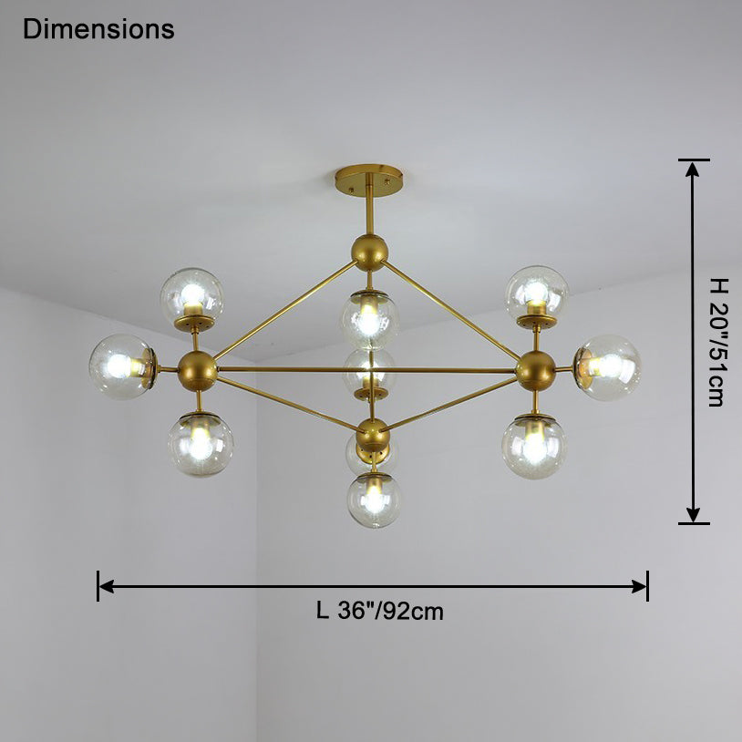 WOMO Sputnik Kronleuchter Wohnzimmer Modern Glas-WM2704