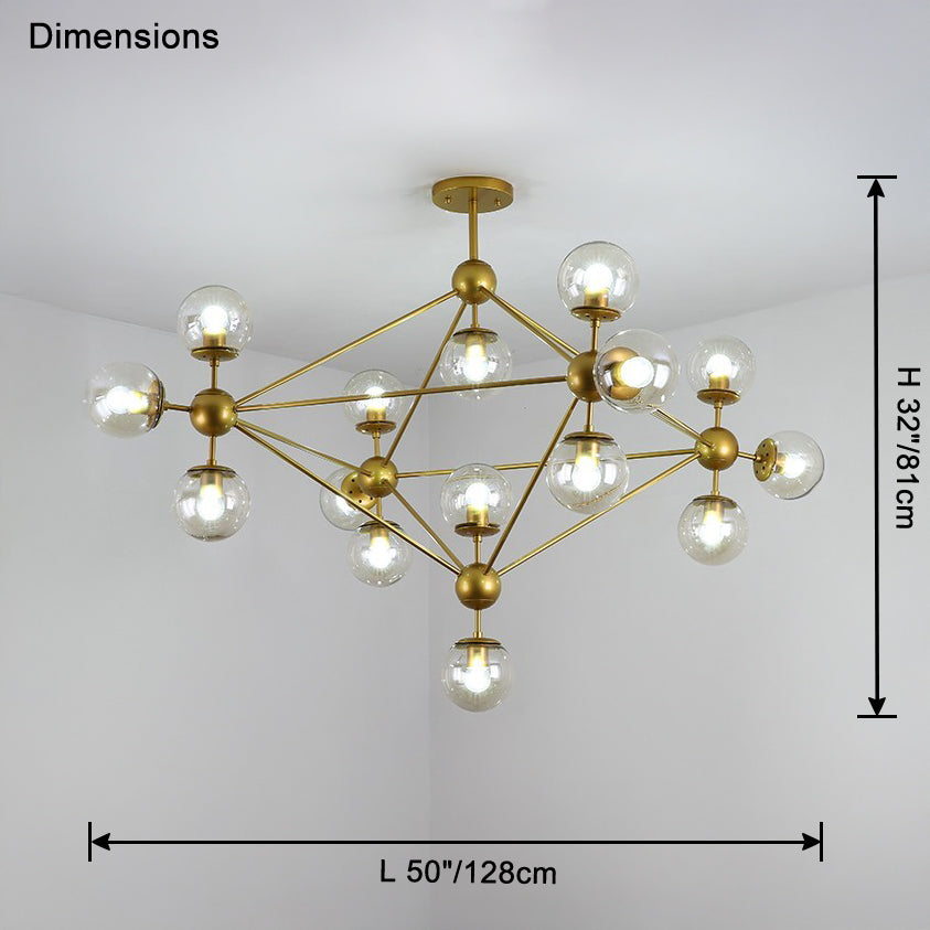 WOMO Sputnik Kronleuchter Wohnzimmer Modern Glas-WM2704