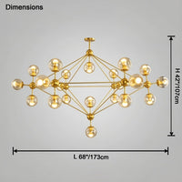 WOMO Sputnik Kronleuchter Wohnzimmer Modern Glas-WM2704