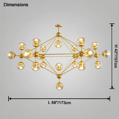 WOMO Sputnik Kronleuchter Wohnzimmer Modern Glas-WM2704