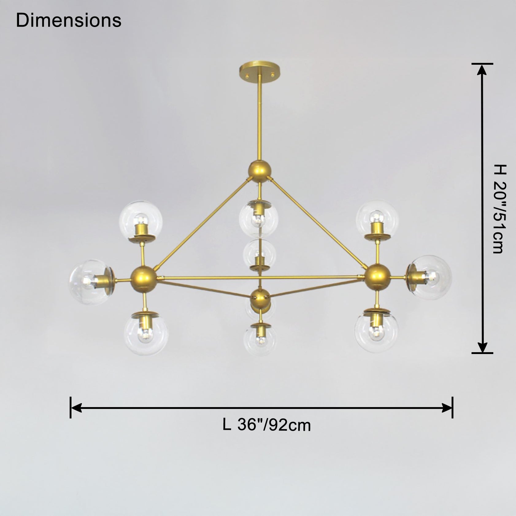 WOMO Sputnik Kronleuchter Wohnzimmer Modern Glas-WM2704