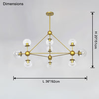 WOMO Sputnik Kronleuchter Wohnzimmer Modern Glas-WM2704