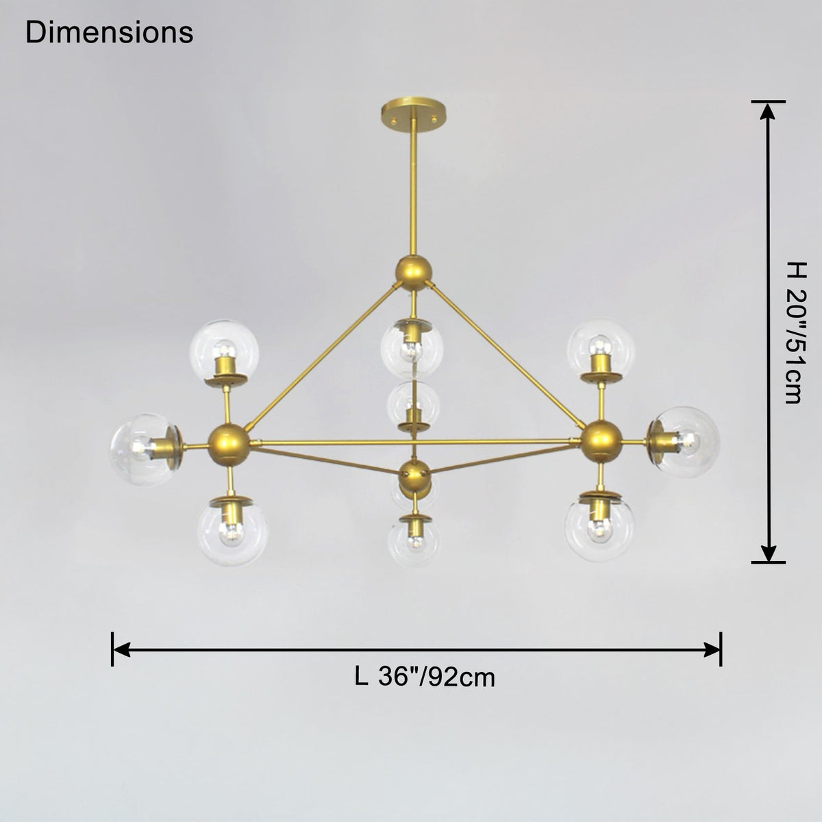 WOMO Sputnik Kronleuchter Wohnzimmer Modern Glas-WM2704