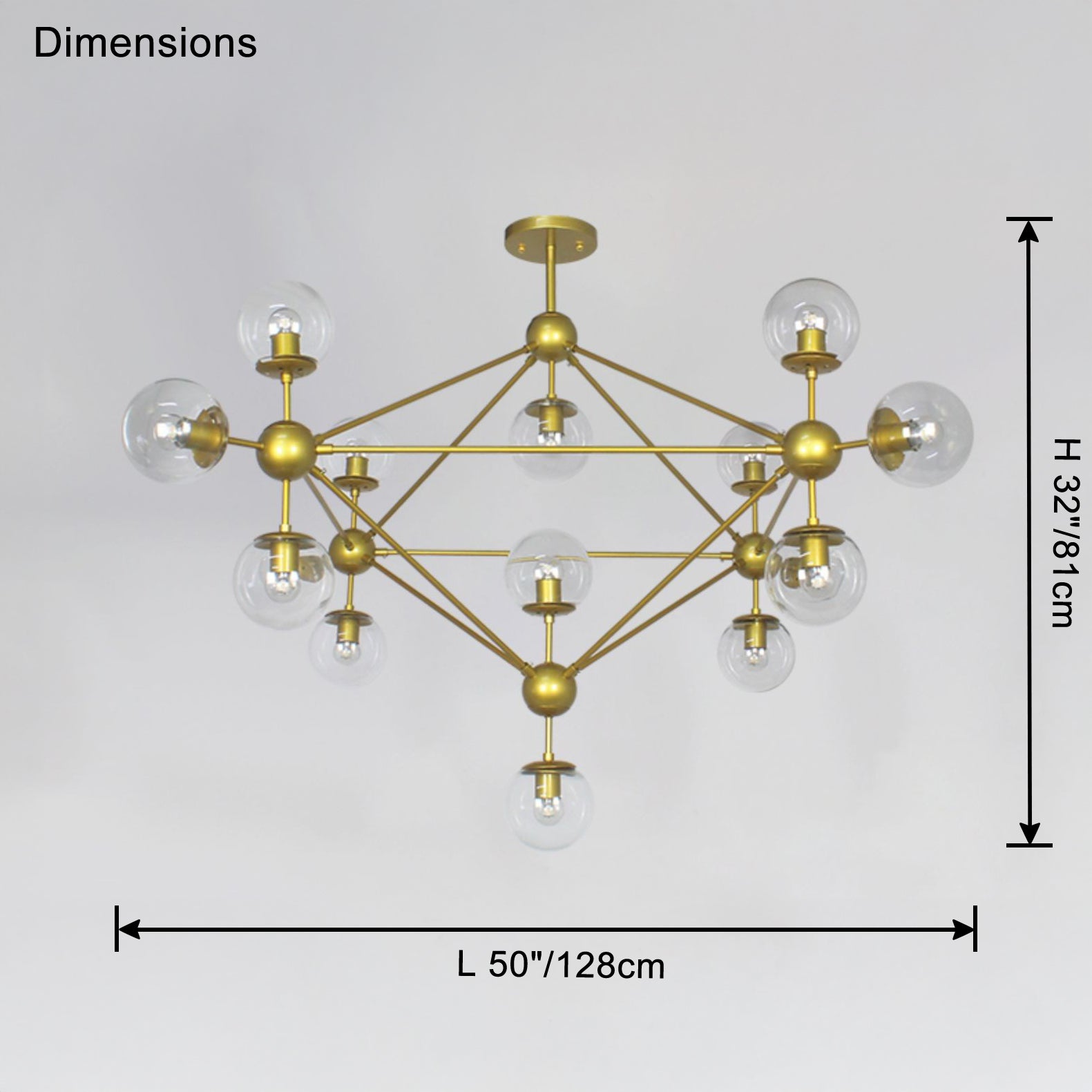 WOMO Sputnik Kronleuchter Wohnzimmer Modern Glas-WM2704