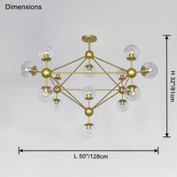 WOMO Sputnik Kronleuchter Wohnzimmer Modern Glas-WM2704