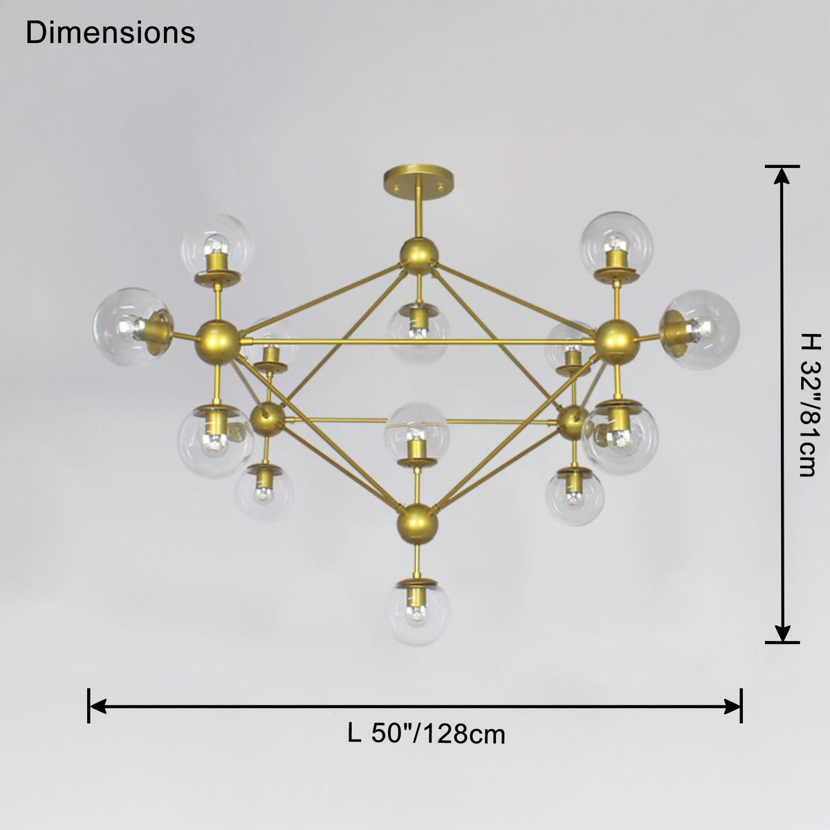 WOMO Sputnik Kronleuchter Wohnzimmer Modern Glas-WM2704