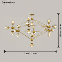 WOMO Sputnik Kronleuchter Wohnzimmer Modern Glas-WM2704