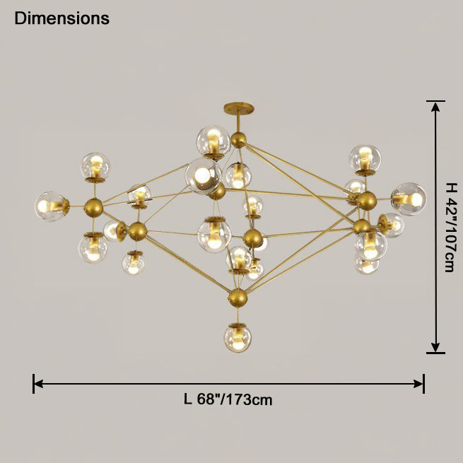 WOMO Sputnik Kronleuchter Wohnzimmer Modern Glas-WM2704
