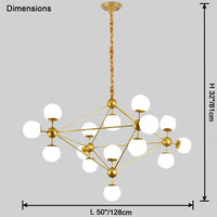WOMO Sputnik Kronleuchter Wohnzimmer Modern Glas-WM2704