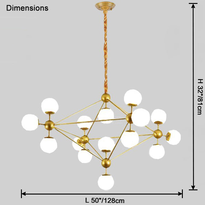 WOMO Sputnik Kronleuchter Wohnzimmer Modern Glas-WM2704