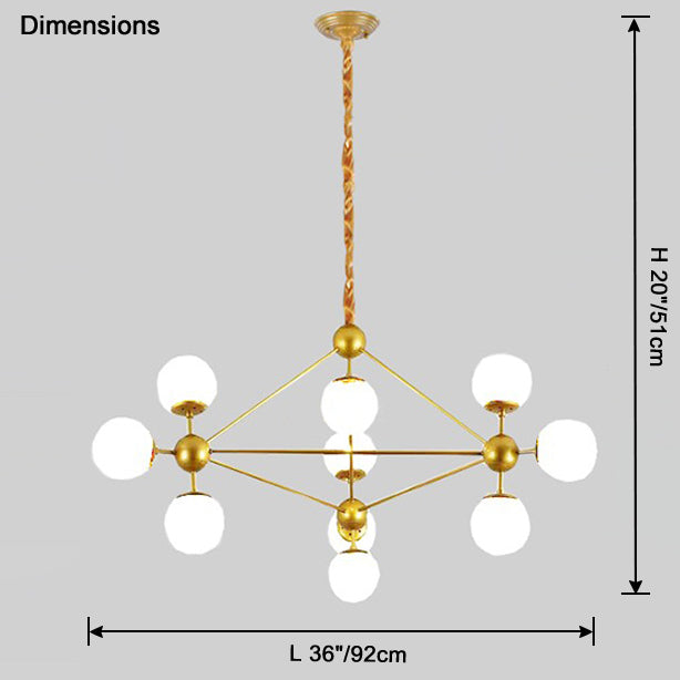 WOMO Sputnik Kronleuchter Wohnzimmer Modern Glas-WM2704