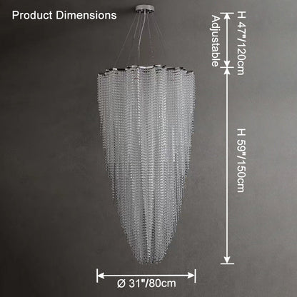 WOMO Cascading Crystal Foyer Chandelier-WM2750