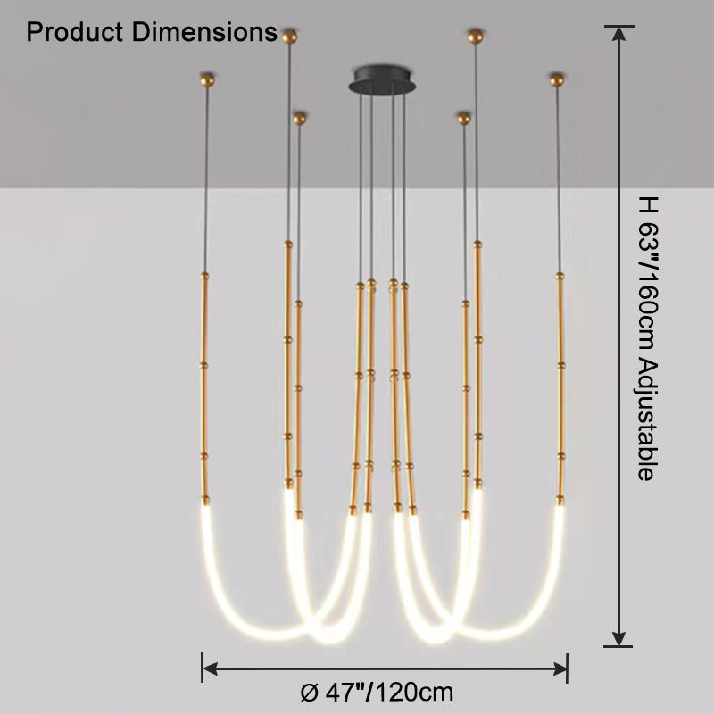 WOMO Bambus-Seil LED Kronleuchter-WM2752