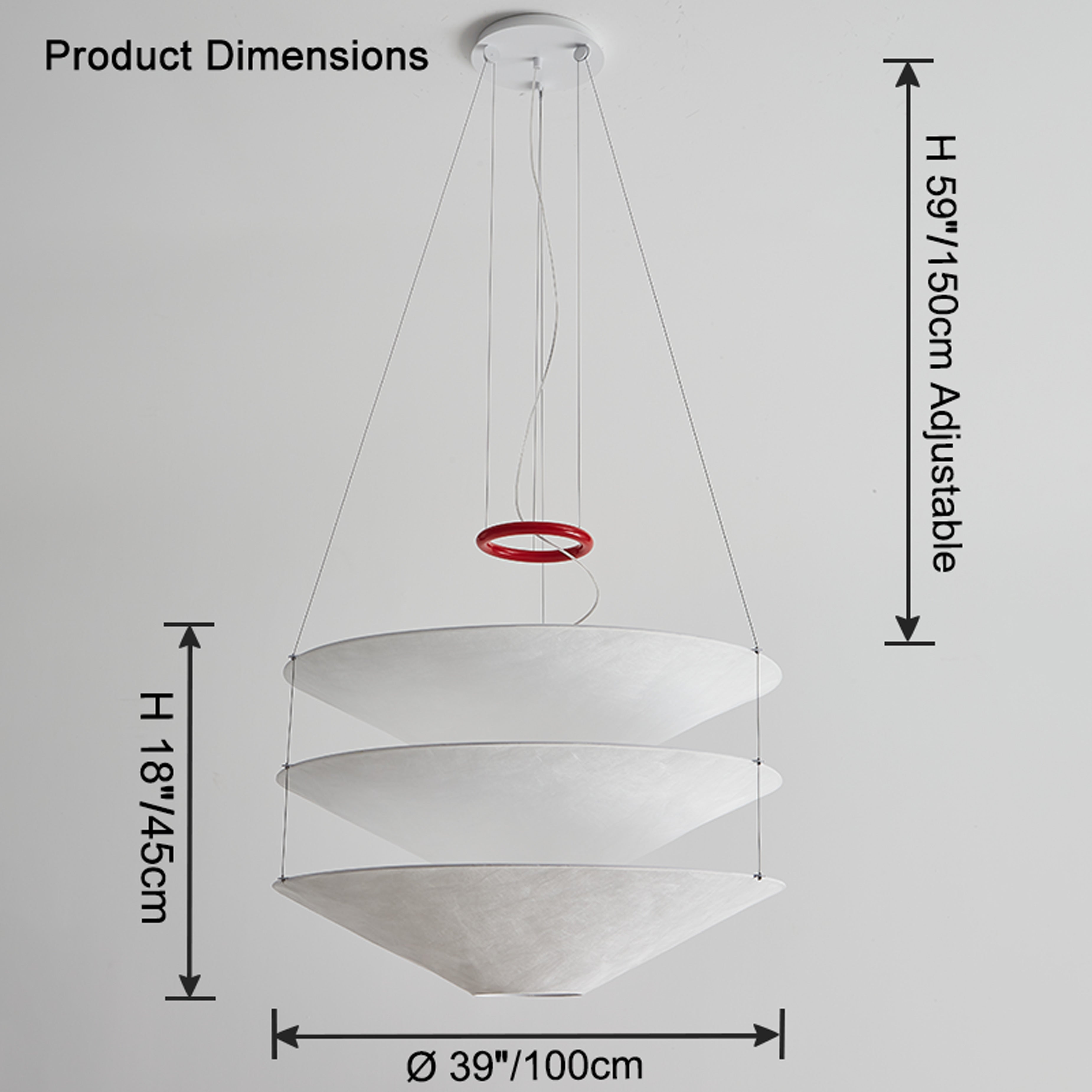 WOMO Couches Conique en papier de riz Suspension-WM2775