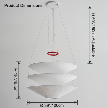 WOMO Tiered Cone Rice Paper Pendant Light-WM2775