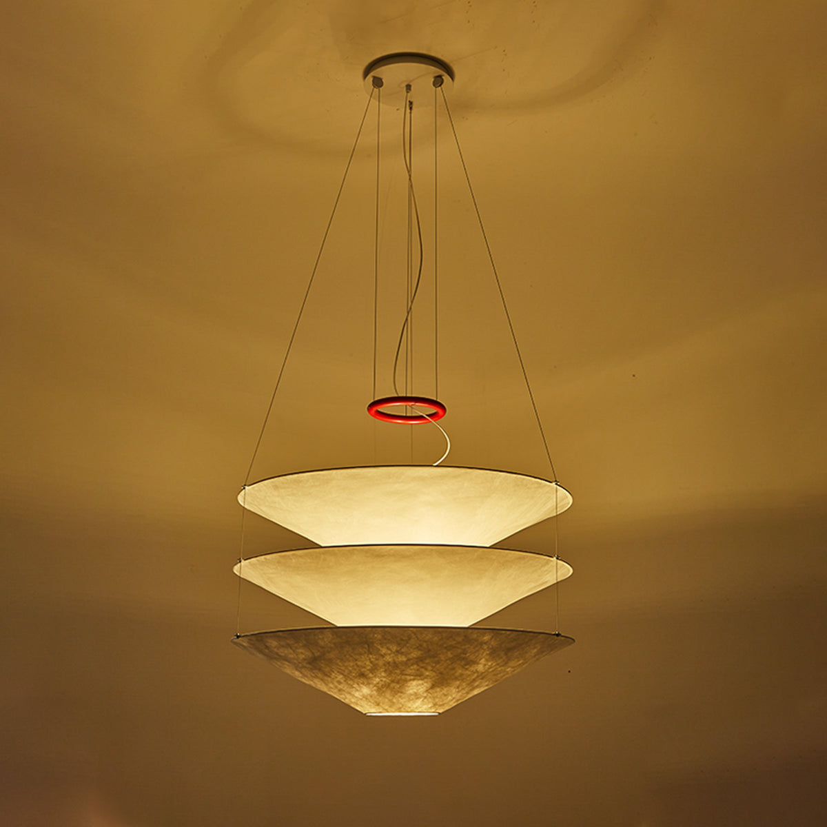 WOMO Layered Cone Rice Paper Pendant Lamp - WM2775