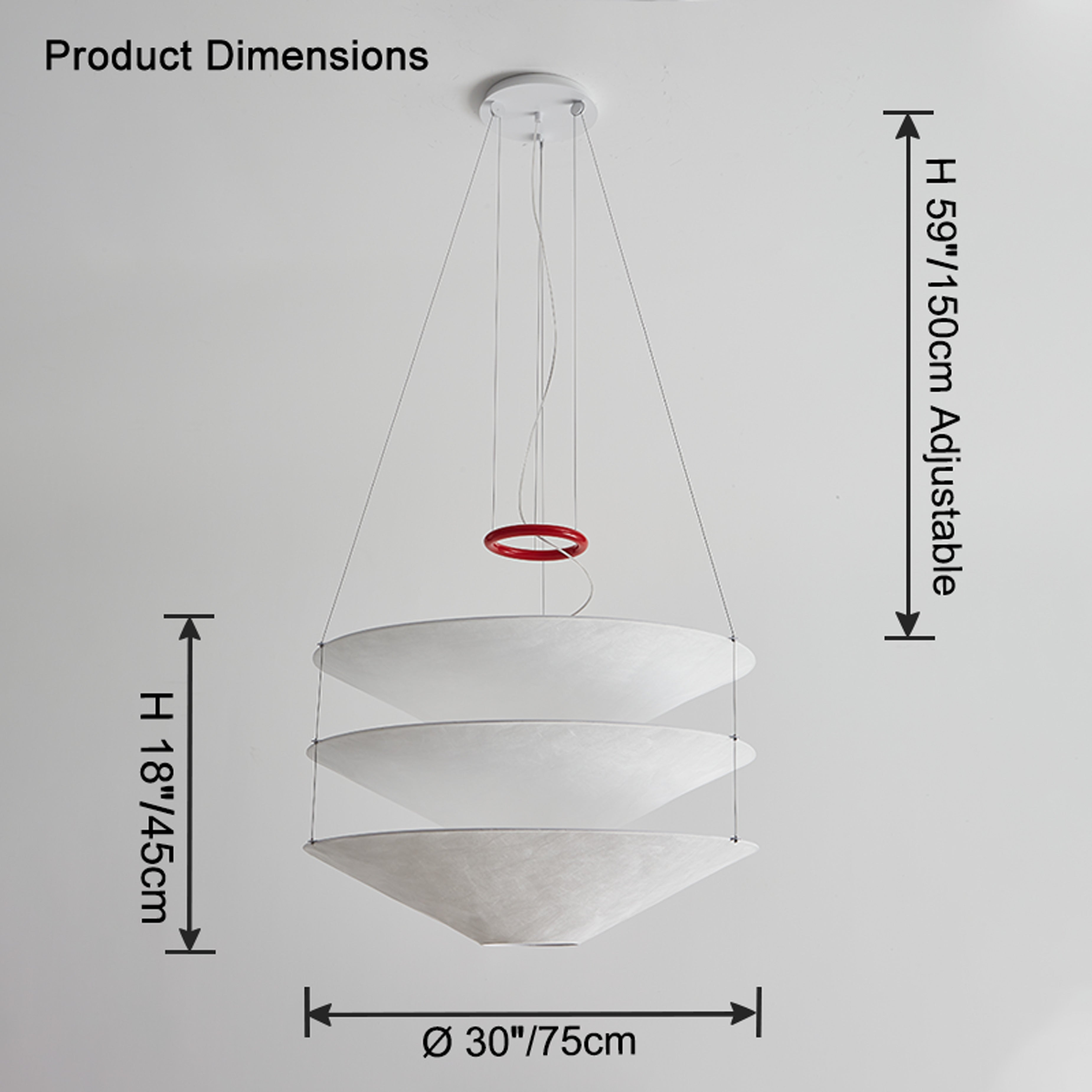 WOMO Couches Conique en papier de riz Suspension-WM2775