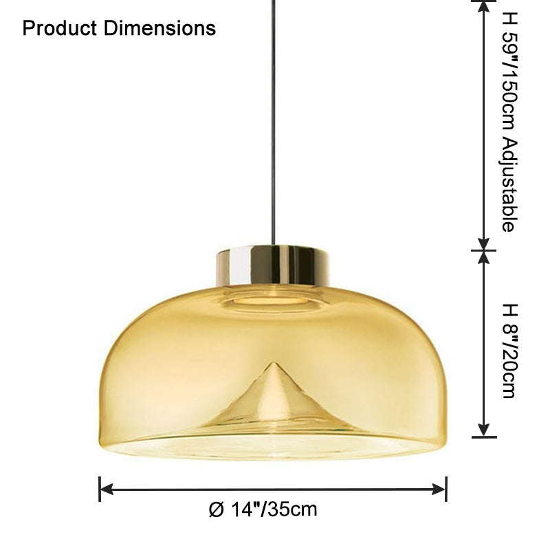 WOMO Luminaire suspendu rond en verre coloré-WM2784