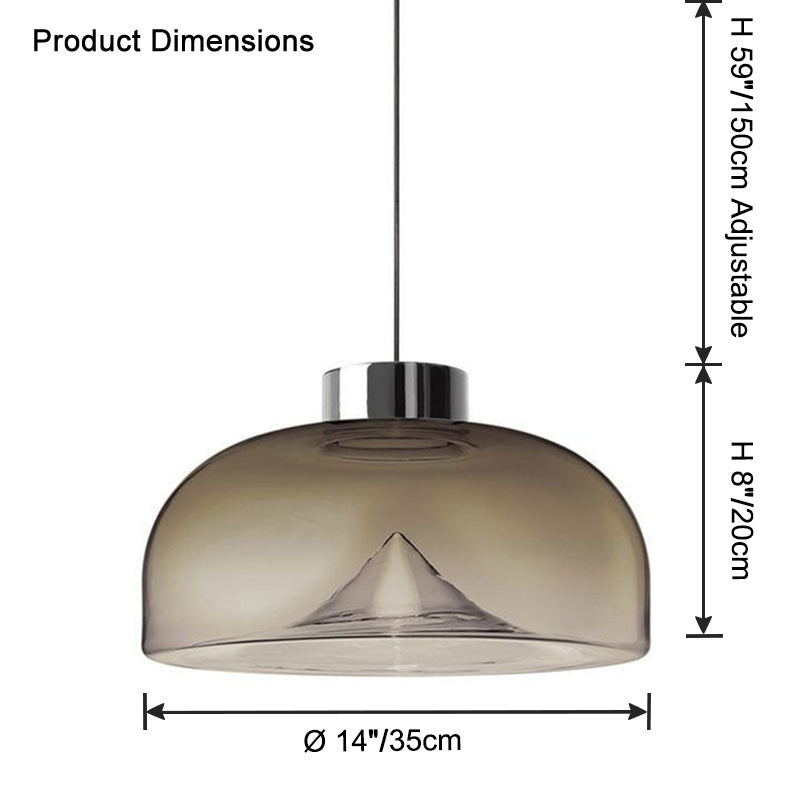 WOMO Luminaire suspendu rond en verre coloré-WM2784