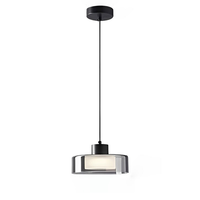 WOMO Schwarzglas Pendelleuchte Trommel-WM2787