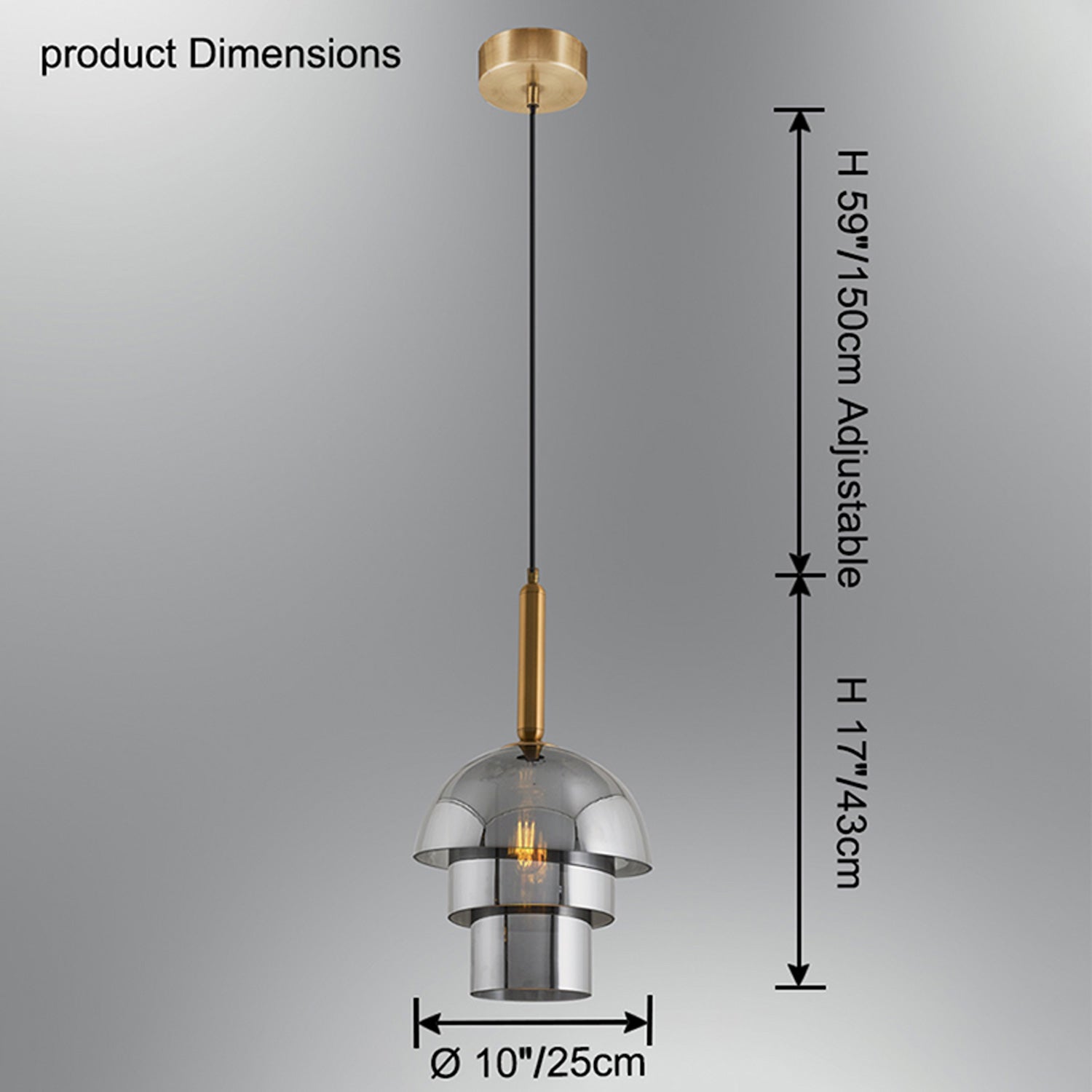 WOMO Glasglocken Pendelleuchte-WM2789