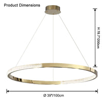 WOMO Goldener Ring LED Lustre – WM2795