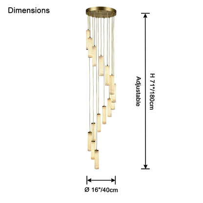 WOMO Cascading Cylinder Alabaster Chandelier-WM2827