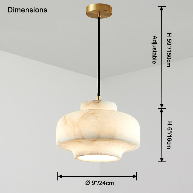 WOMO Trommel Alabaster Hängeleuchte-WM2841