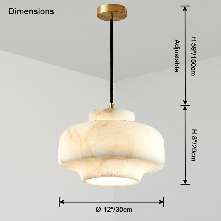 WOMO Trommel Alabaster Hängeleuchte-WM2841